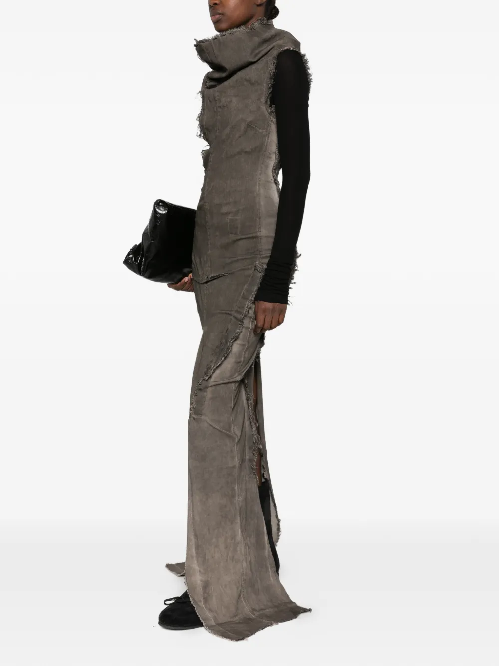 Rick Owens DRKSHDW distressed panelled dress Grijs
