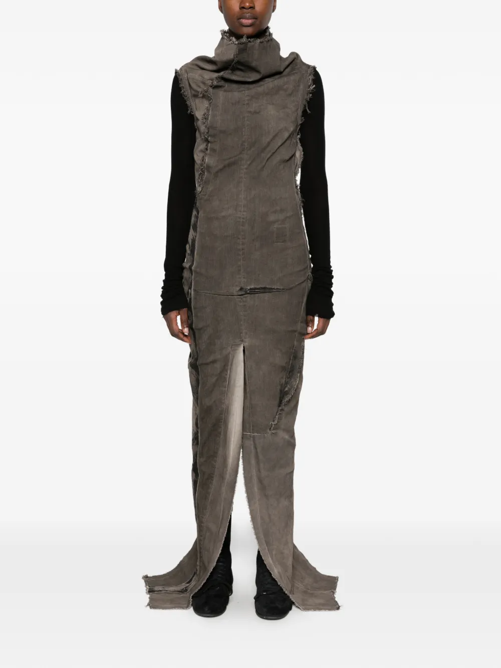 Rick Owens DRKSHDW distressed panelled dress Grijs