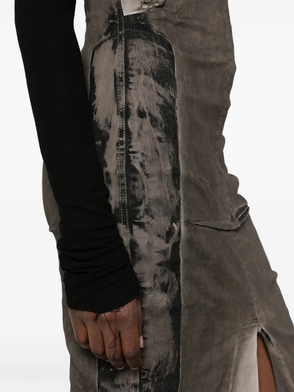Rick Owens DRKSHDW distressed panelled dress Grijs