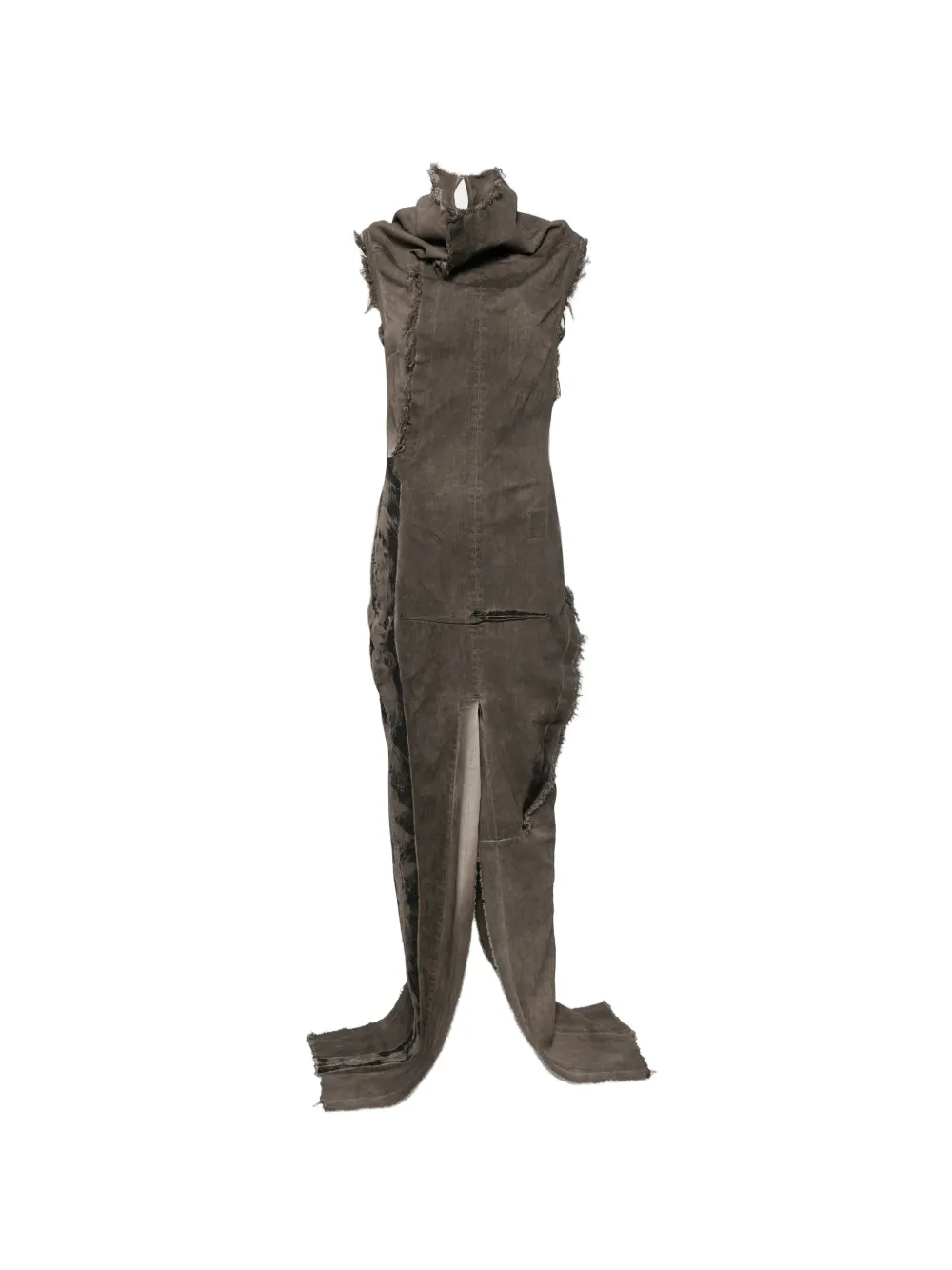 Rick Owens DRKSHDW distressed panelled dress - Grau
