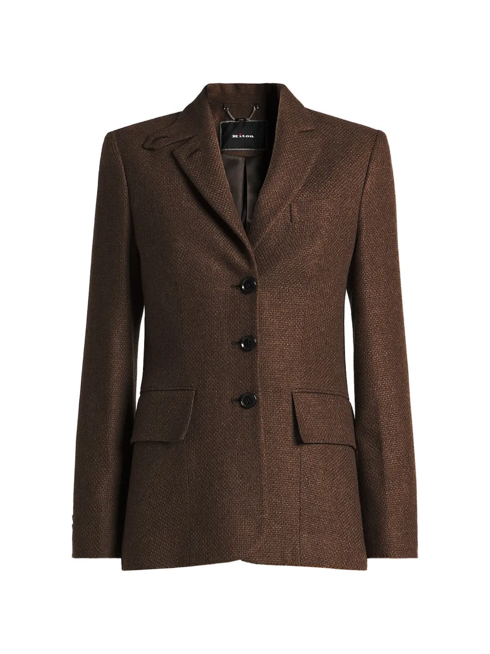 Kiton Blazer met enkele rij knopen Bruin