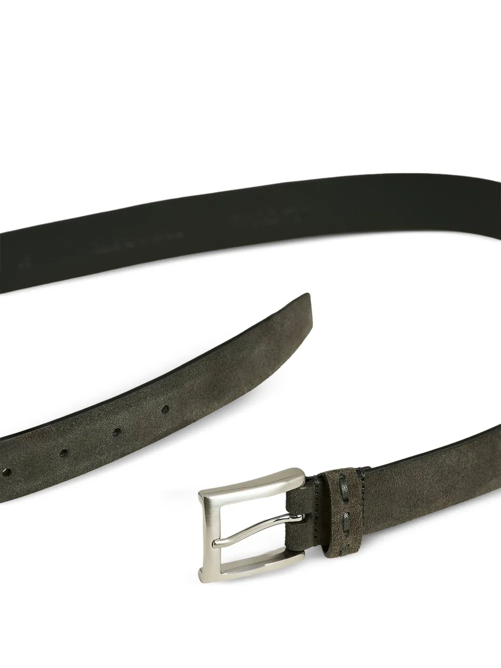 Kiton Leren riem Grijs