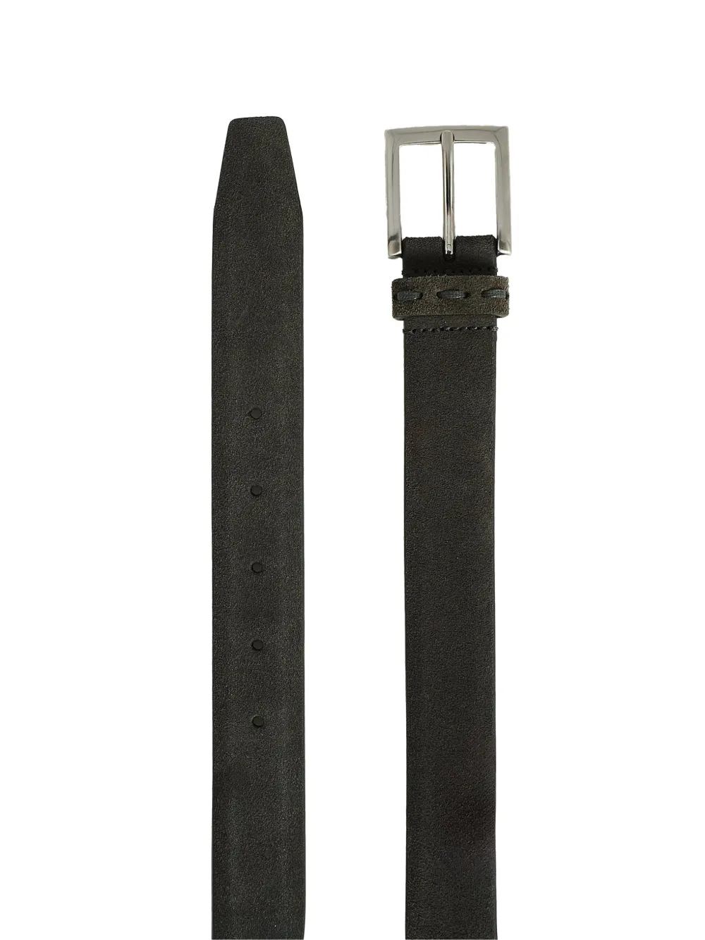 Kiton Leren riem Grijs