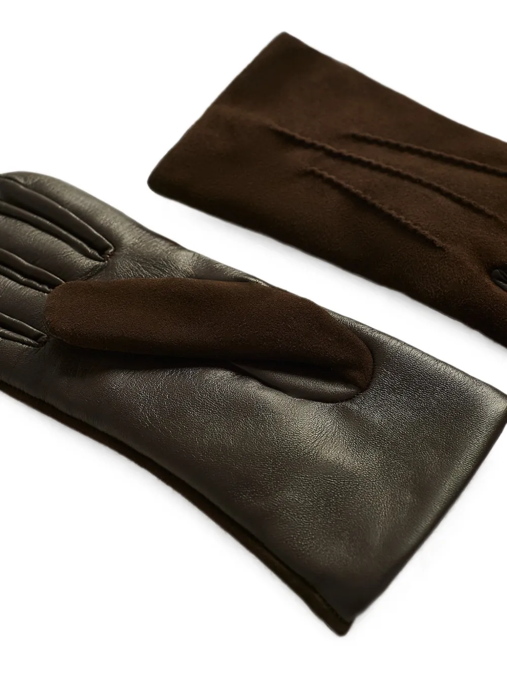 Kiton Handschoenen met decoratieve stiksels en suède afwerking Bruin