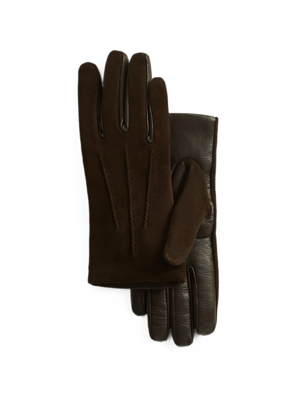 Kiton Handschoenen met decoratieve stiksels en suède afwerking Bruin