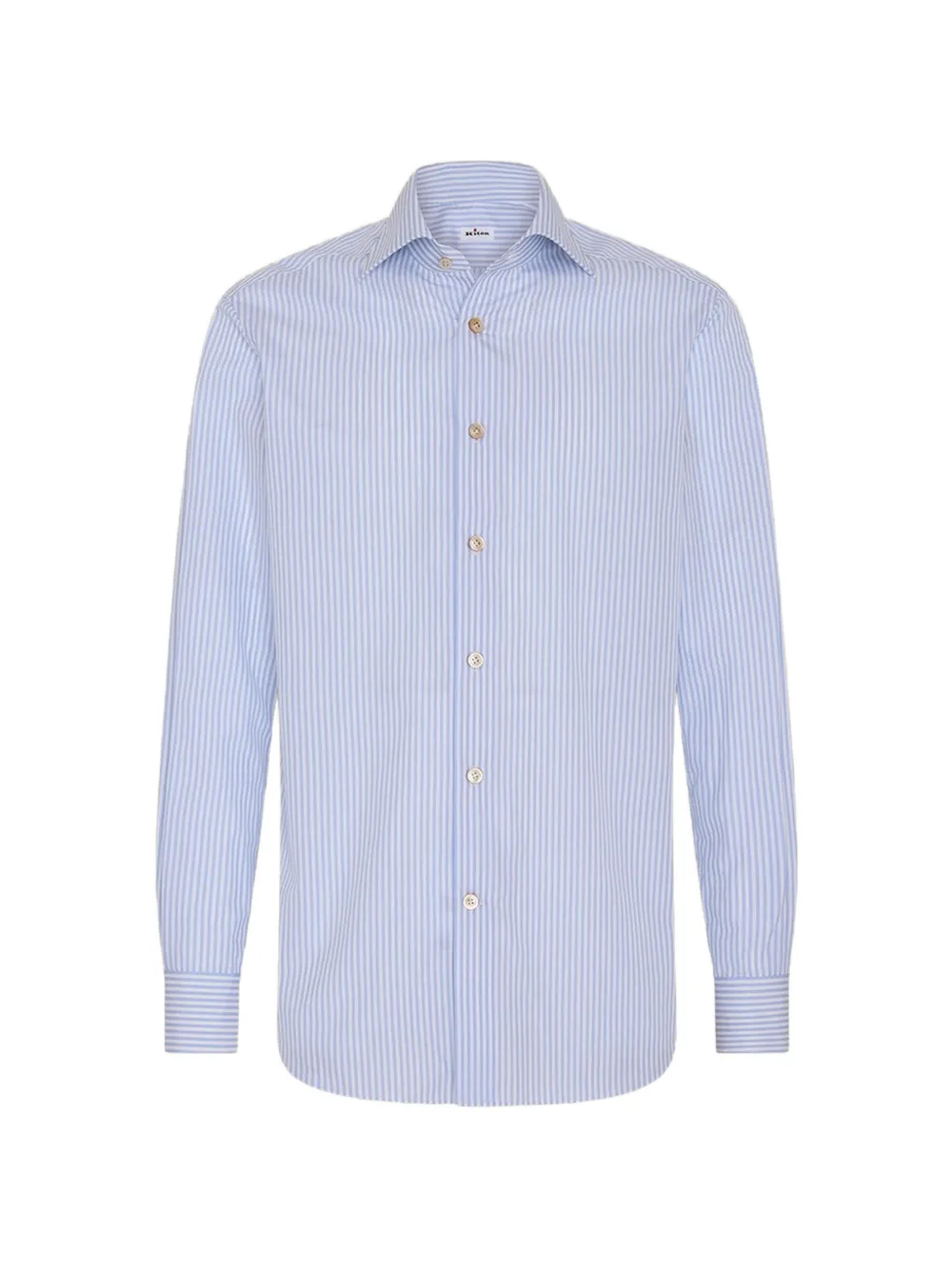 Kiton stripe-pattern cotton shirt Wit
