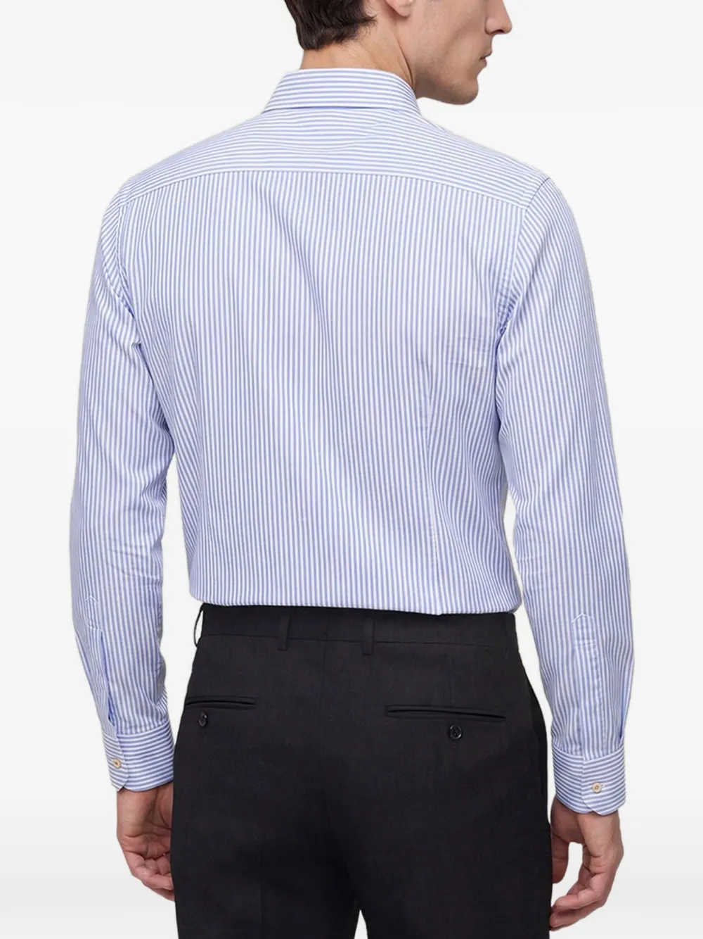 Kiton stripe-pattern cotton shirt Wit