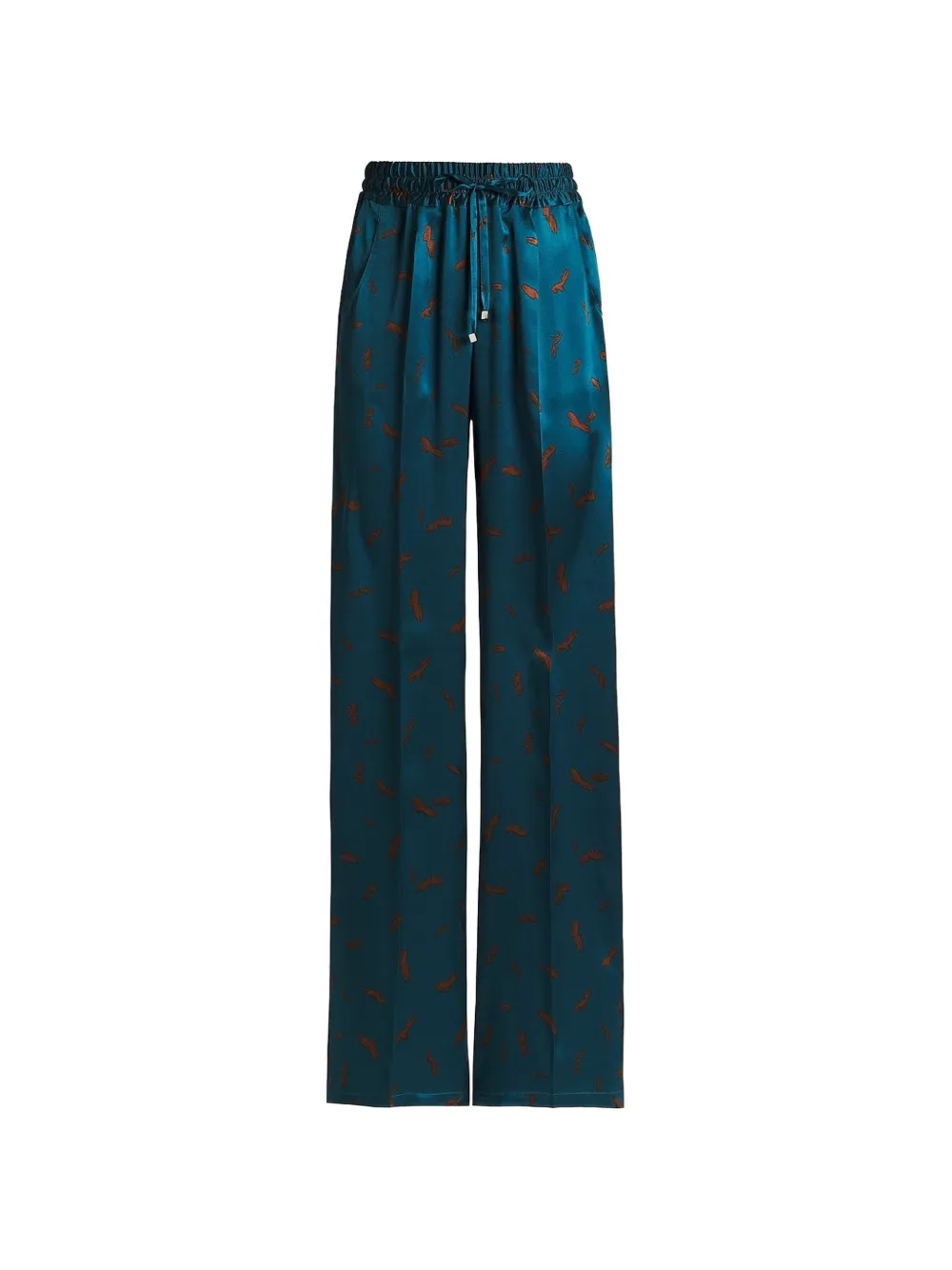 Kiton Zijden broek met abstrakte print Blauw
