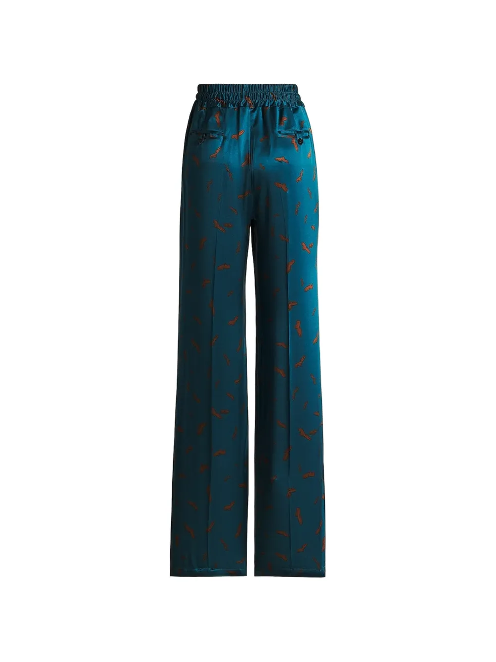 Kiton Zijden broek met abstrakte print Blauw