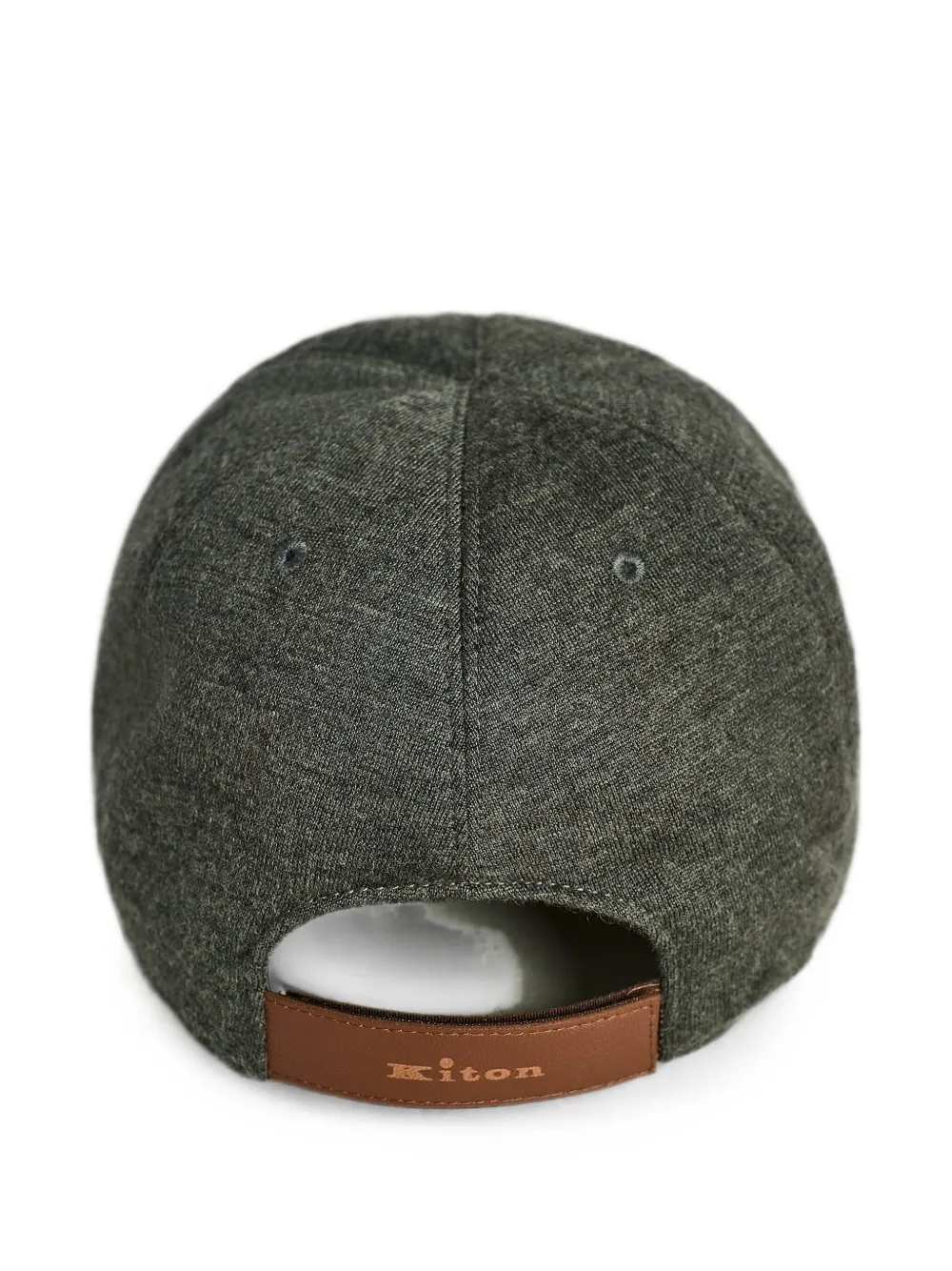 Kiton Kasjmier honkbalpet met leren afwerking Grijs