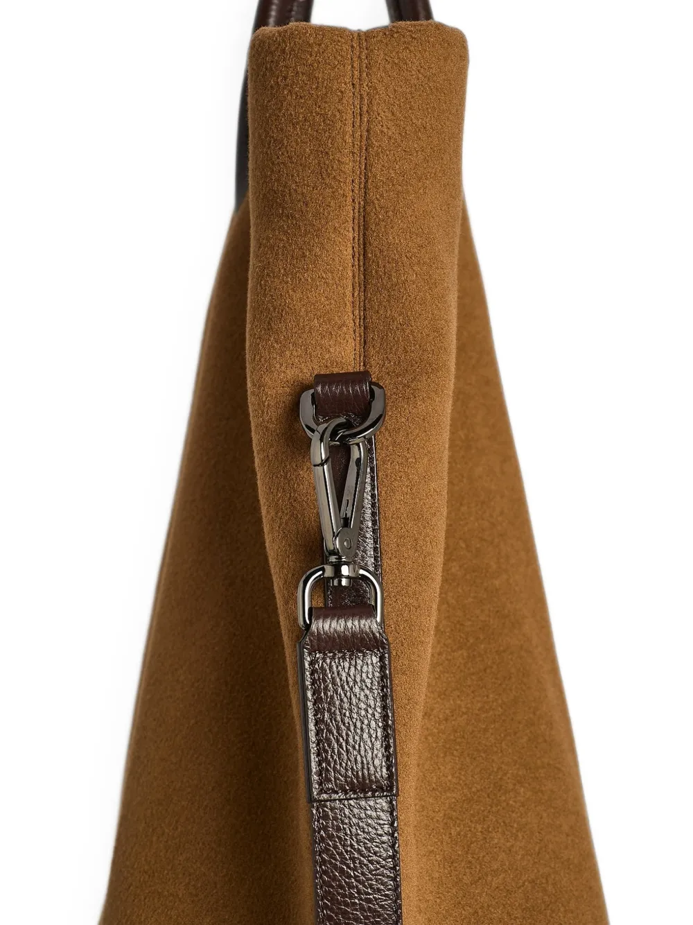 Kiton Kasjmier weekender shopper met leren afwerking Bruin