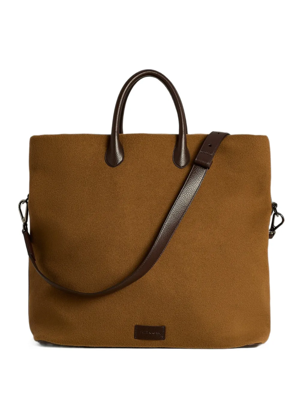 Kiton Kasjmier weekender shopper met leren afwerking Bruin
