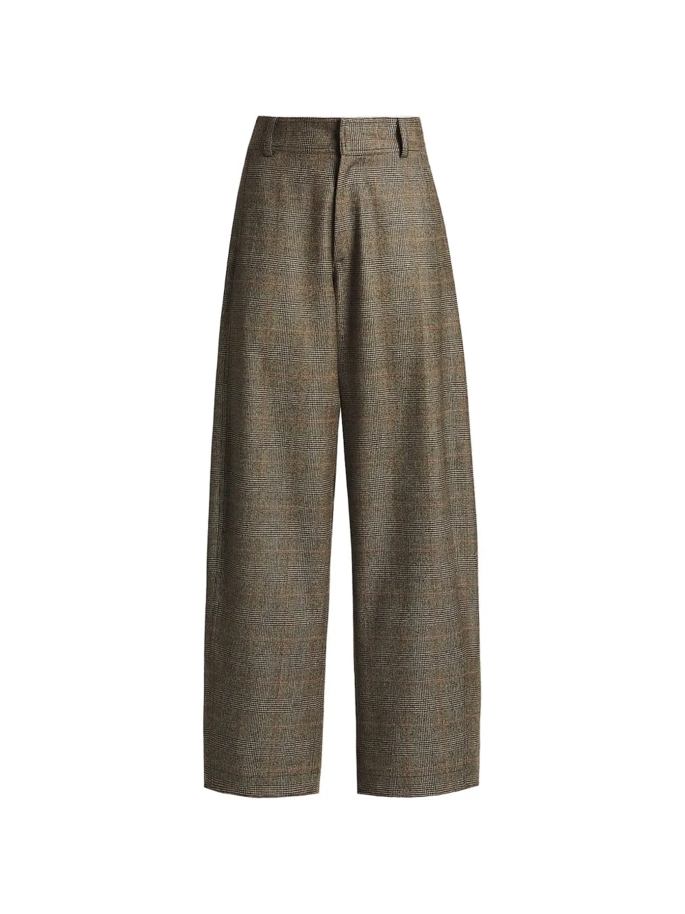 Kiton Palazzobroek met Prince of Wales-ruit Bruin