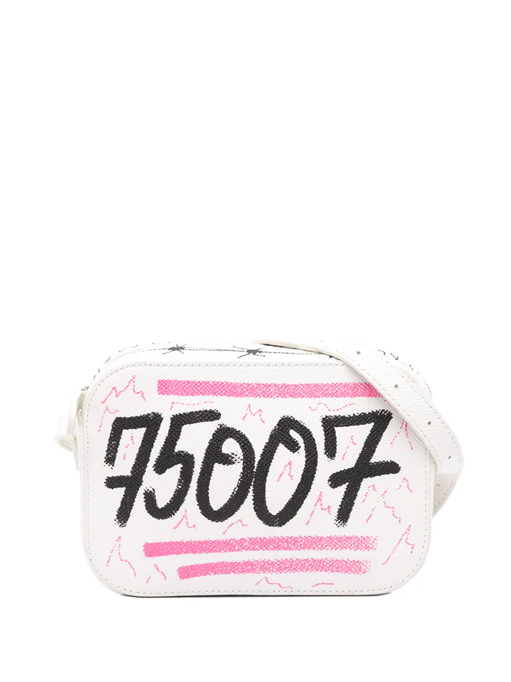 Balenciaga Pre-Owned 2019 Grained Calfskin Graffiti Everyday Camera Bag XS crossbody bag - Weiß