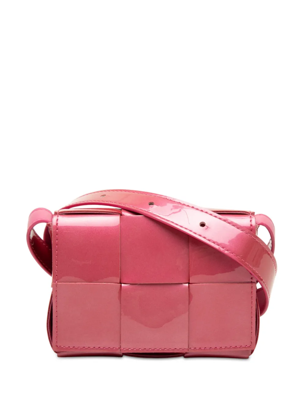 Bottega Veneta Pre-Owned 2012-2026 Extra Mini Patent Intrecciato Cassette crossbody bag - Rosa