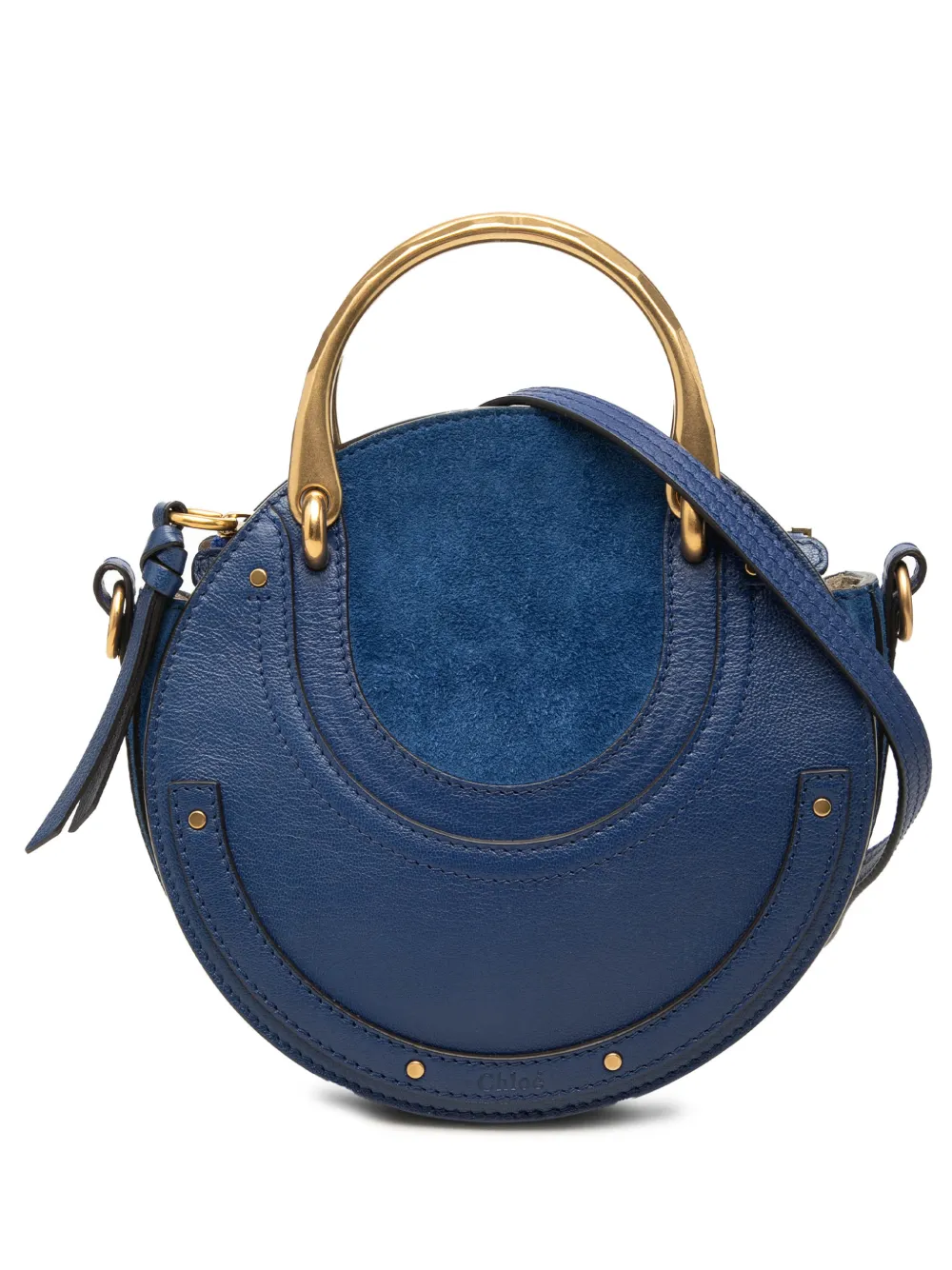 Chloé Pre-Owned petit sac à main Pixie en cuir de veau et daim (2000-2026) - Bleu Chloé Pre-Owned petit sac à main Pixie en cuir de veau et daim (2000-2026) - Bleu