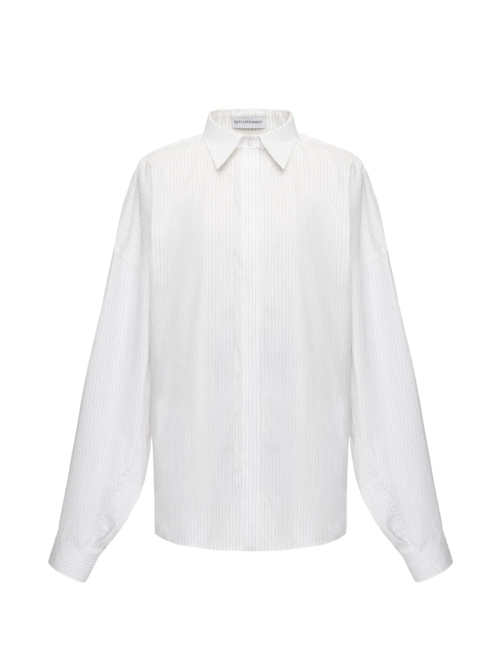 Situationist Striped Cotton Shirt In White