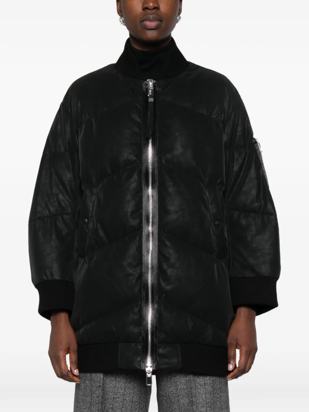 Duno Milda gewatteerde oversized jas Zwart