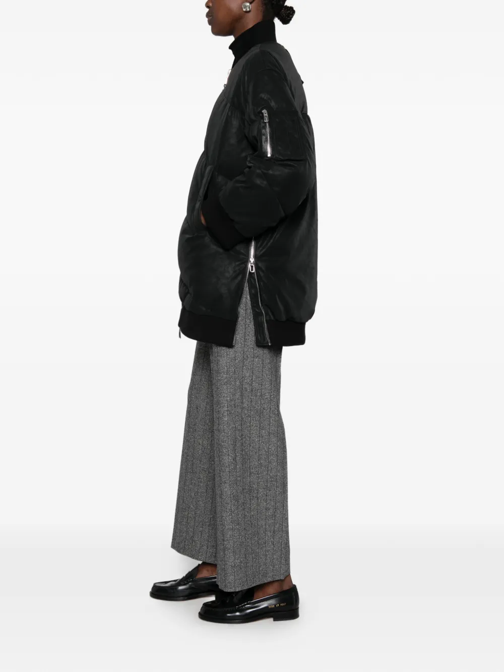 Duno Milda gewatteerde oversized jas Zwart