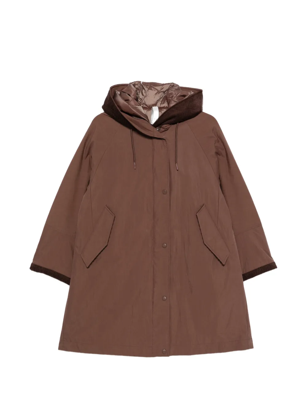 Duno Nako hooded quilted-lining parka coat - Marrone