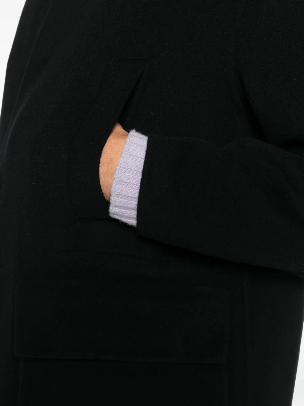 Hevo wool flap-pocket coat Zwart