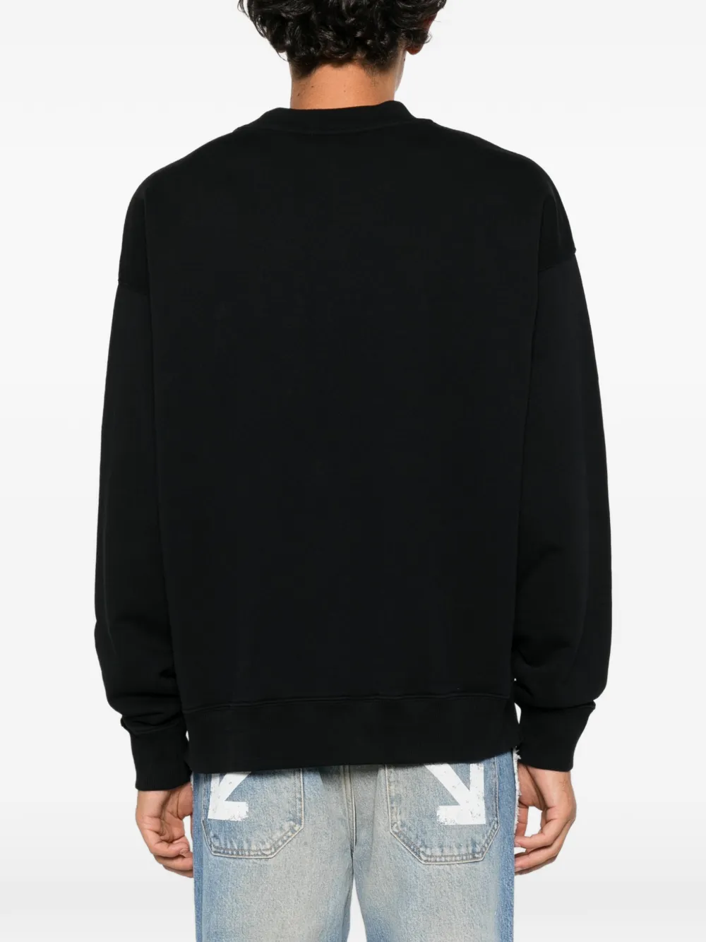 Off-White logo-embroidered sweatshirt Zwart