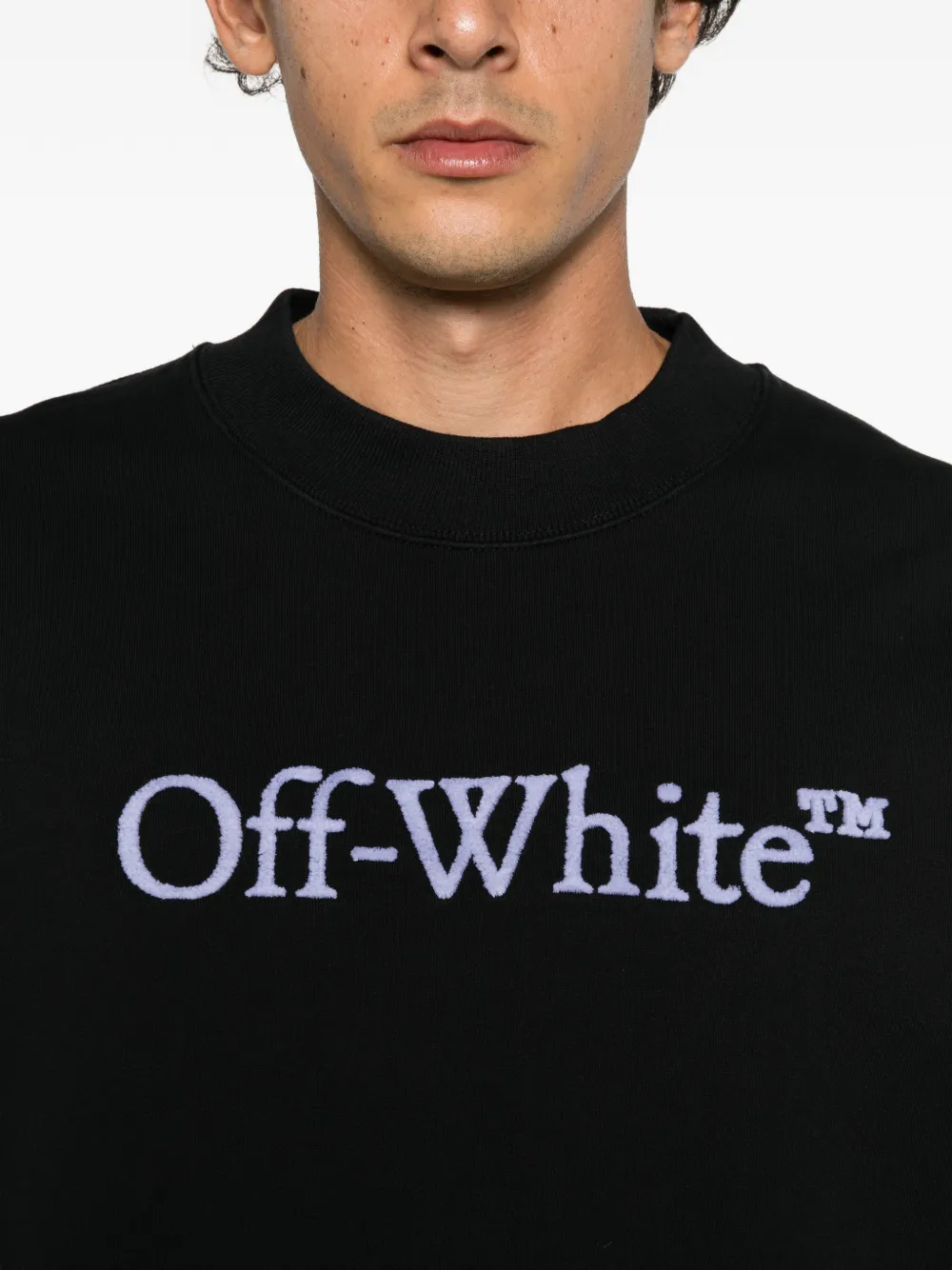 Off-White logo-embroidered sweatshirt Zwart