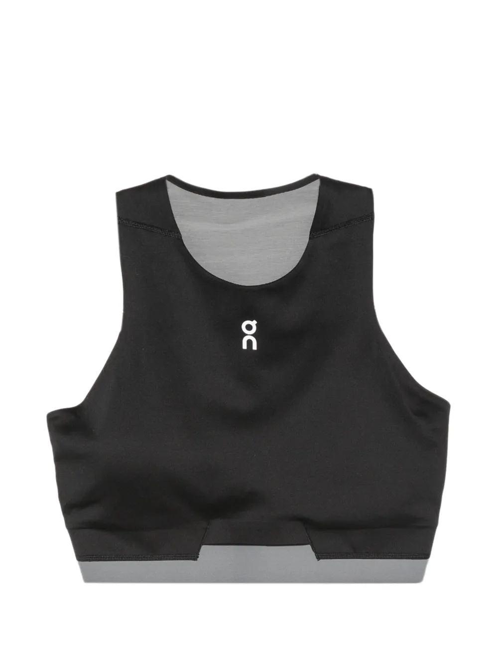 On 2-in-1 racerback sport-bh met logo-print Zwart