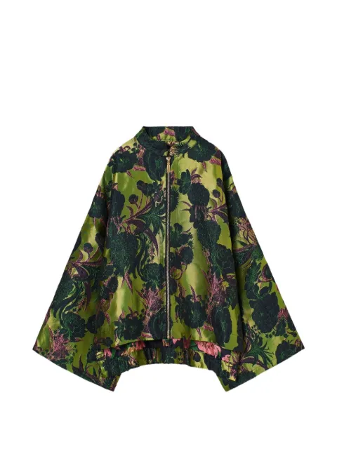 PSOPHIA japanese-cut reversible floral-jacquard cropped jacket