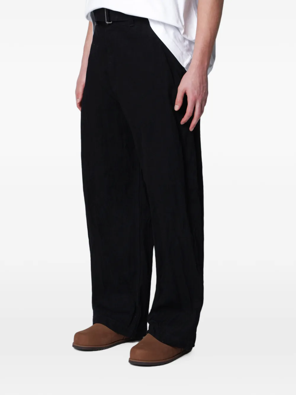 Studio Nicholson Jeans met wijde pijpen Zwart