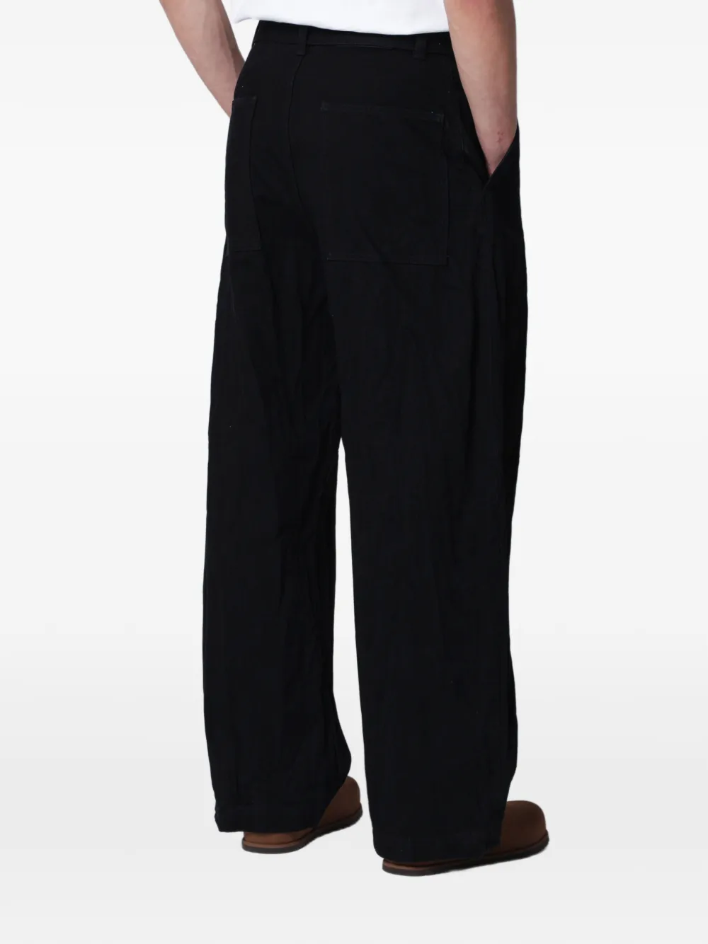 Studio Nicholson Jeans met wijde pijpen Zwart