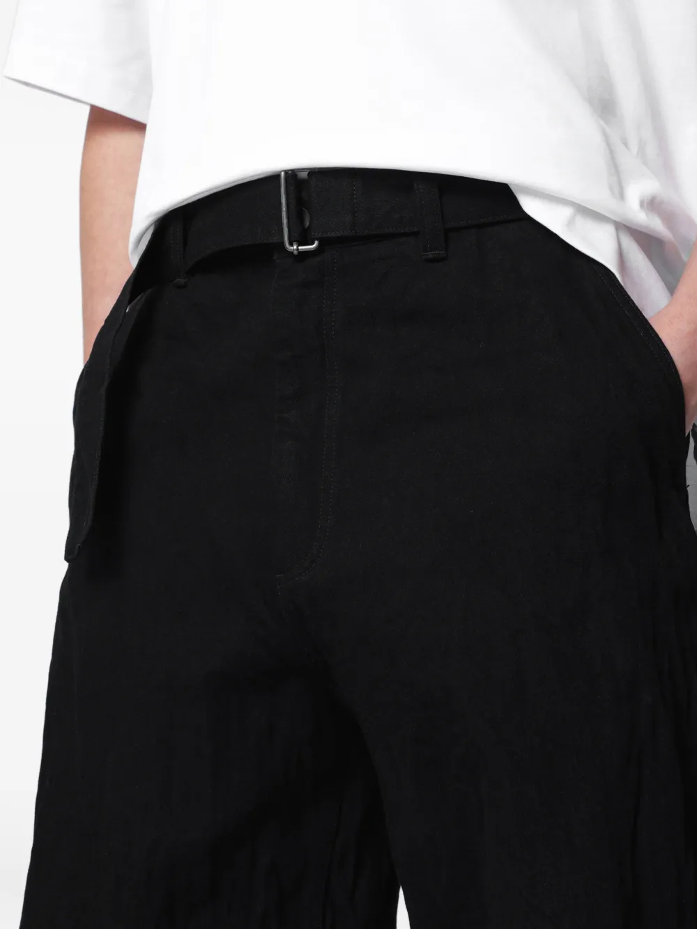 Studio Nicholson Jeans met wijde pijpen Zwart