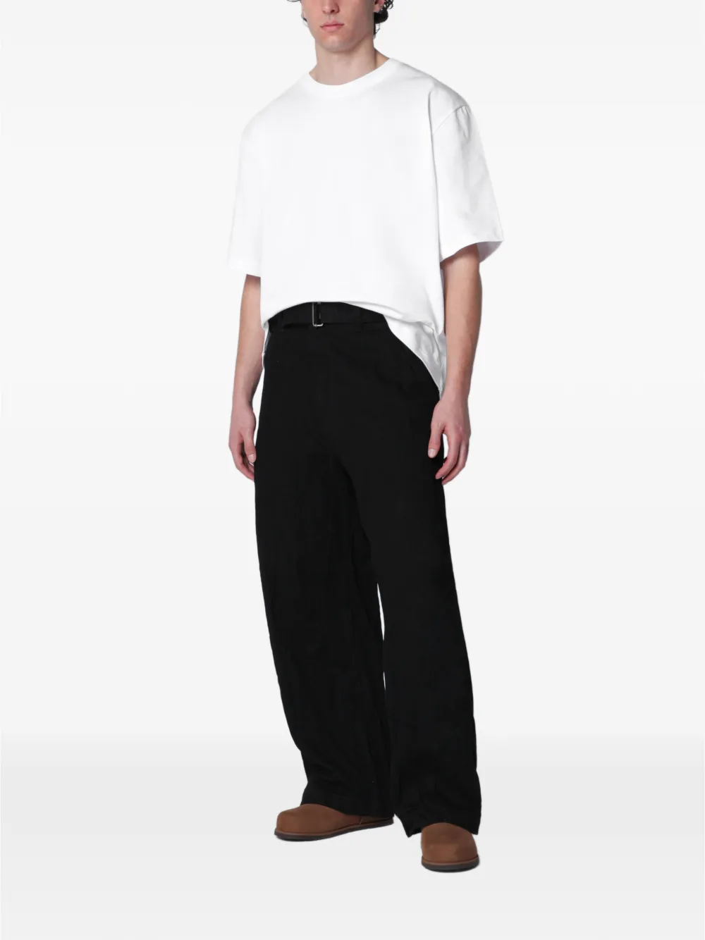 Studio Nicholson Jeans met wijde pijpen Zwart