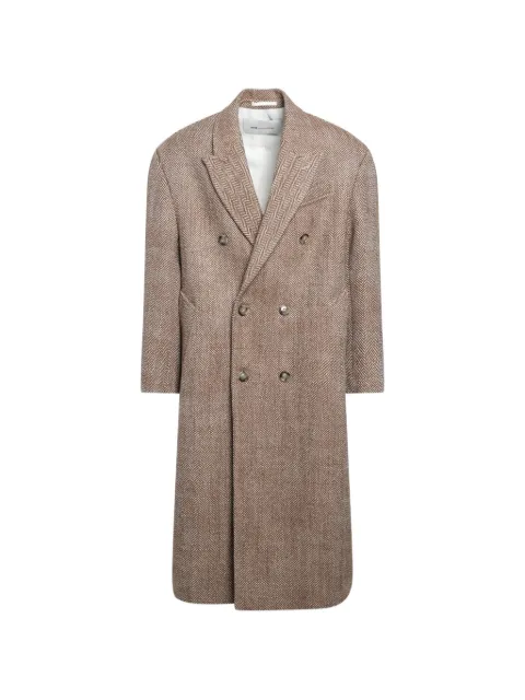 AMI Paris herringbone double-breasted coat