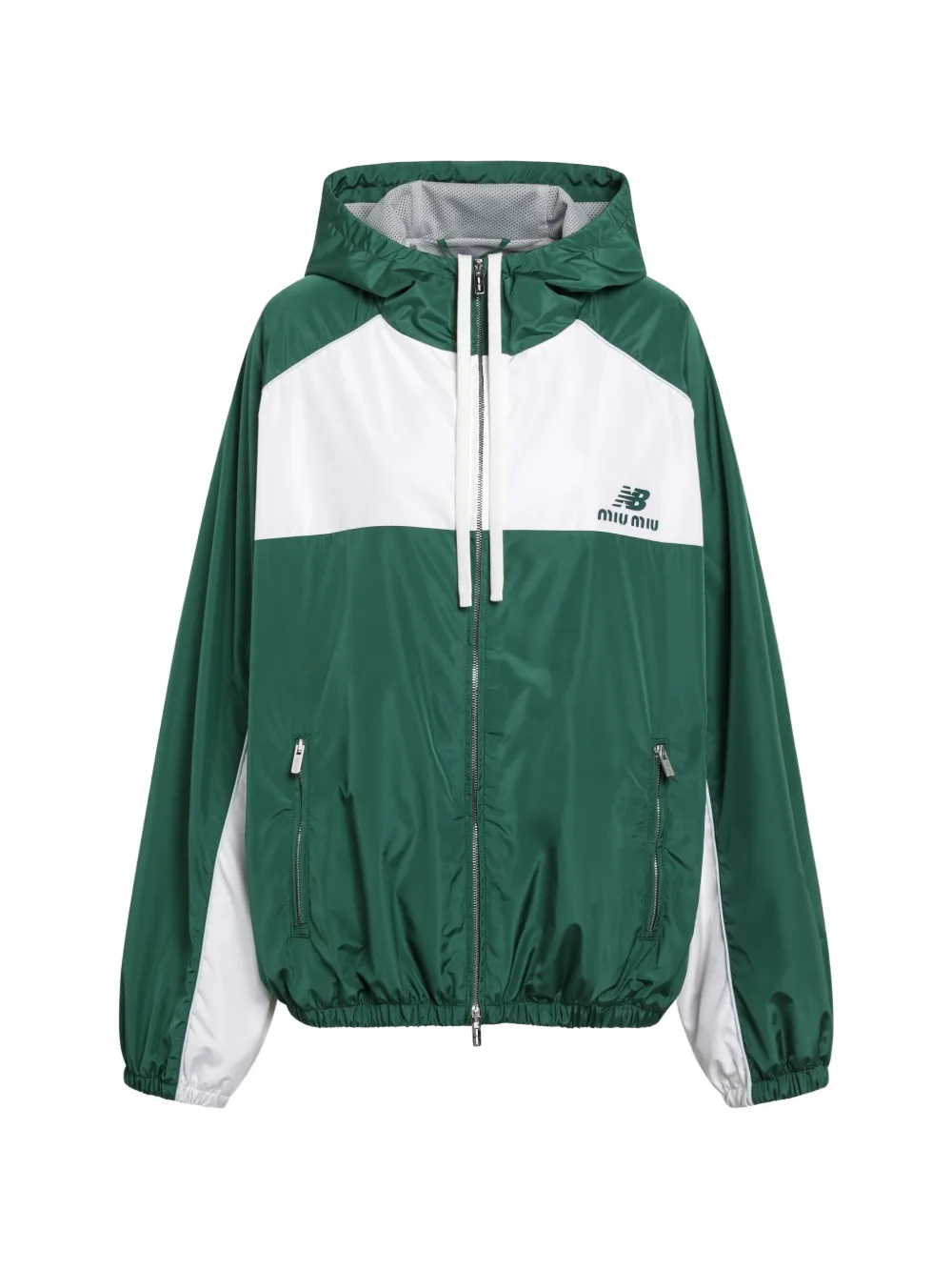 Miu x New Balance colour-block hooded jacket Groen