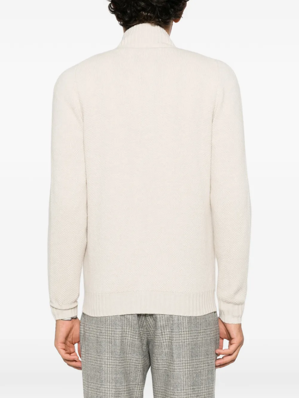 Fedeli zip-up waffle-knit cardigan Beige