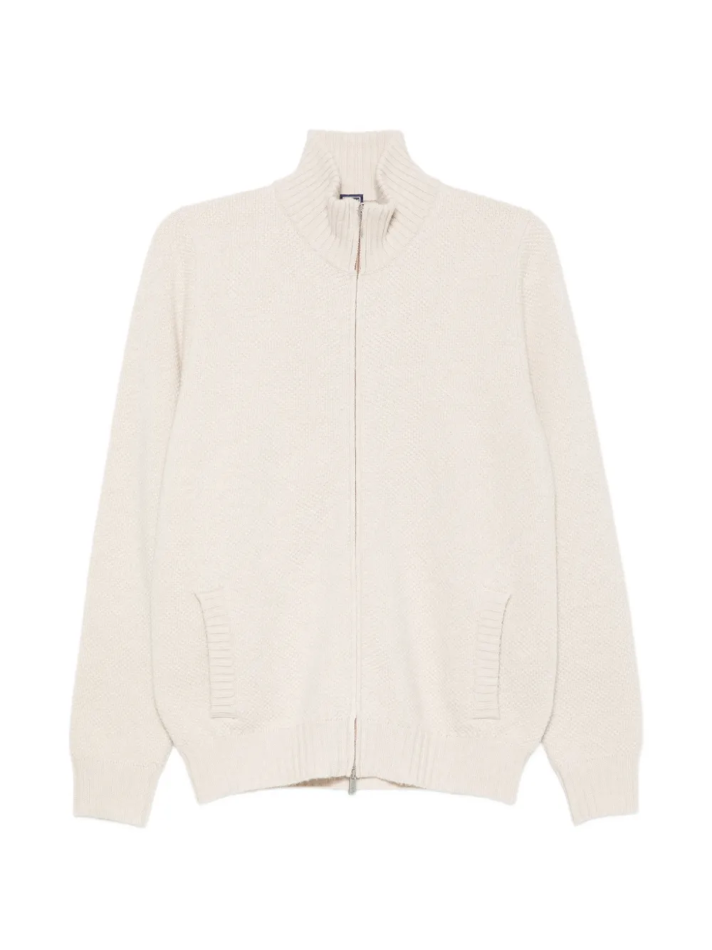 Fedeli zip-up waffle-knit cardigan - Neutrals
