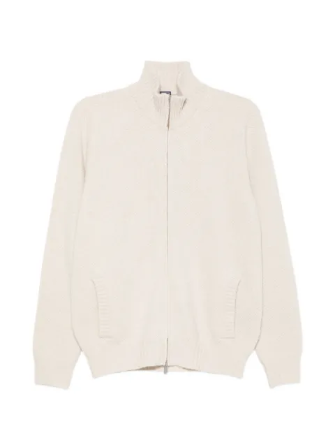 Fedeli zip-up waffle-knit cardigan