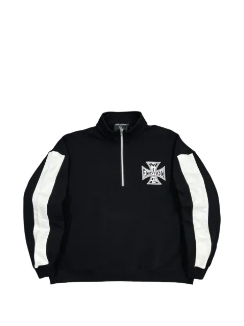 Mixed Emotion logo-print panelled sweater