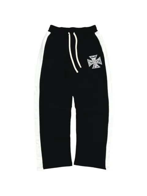 Mixed Emotion Quarter logo-print track pants