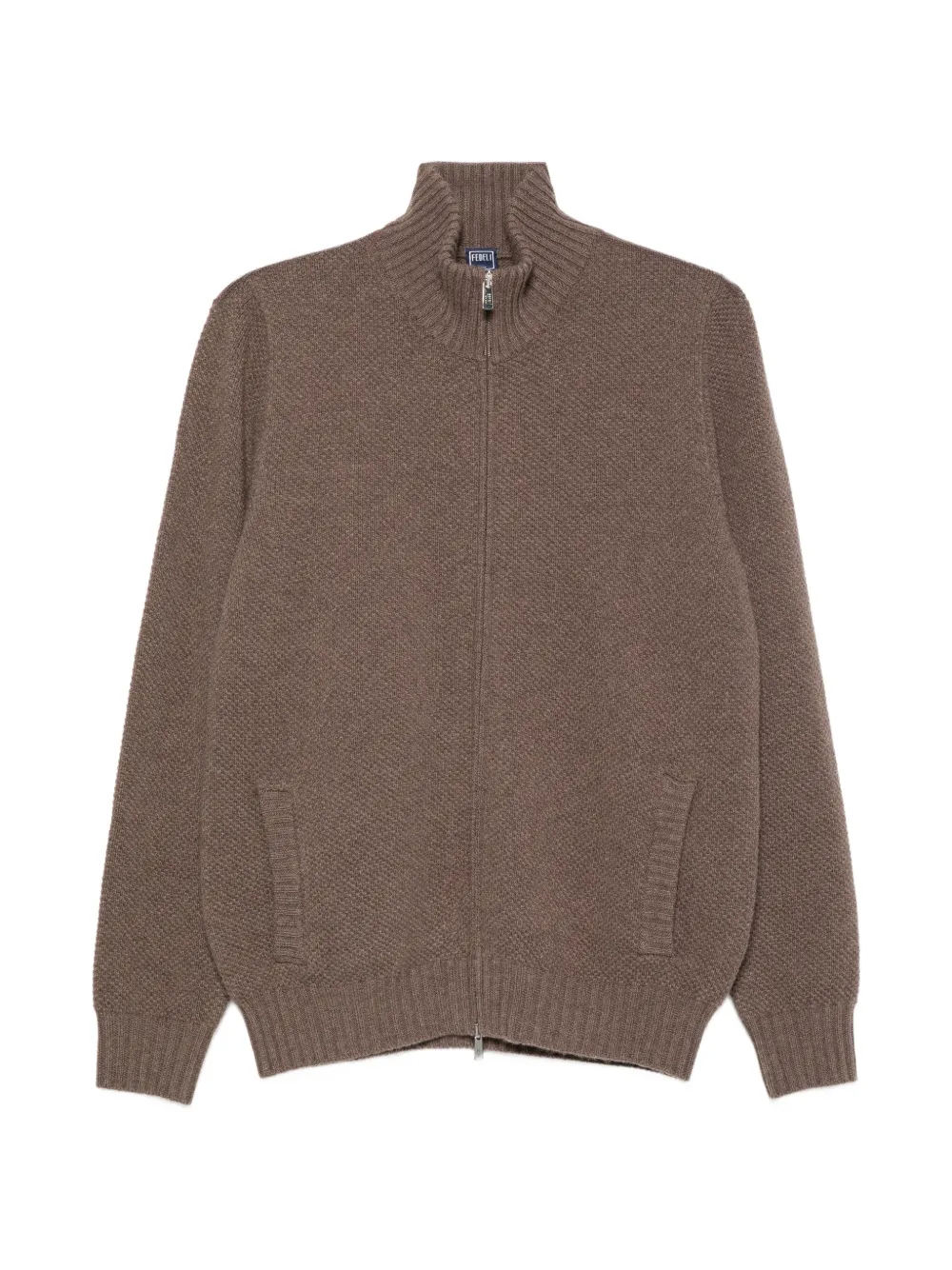Fedeli zip-up ribbed-knit cardigan - Marrone