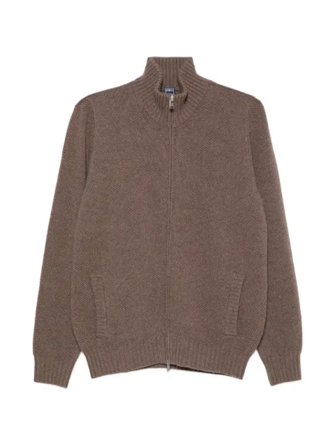 Fedeli zip-up ribbed-knit cardigan