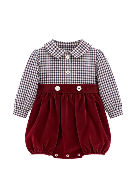 Mariella Ferrari gingham-check velvet romper