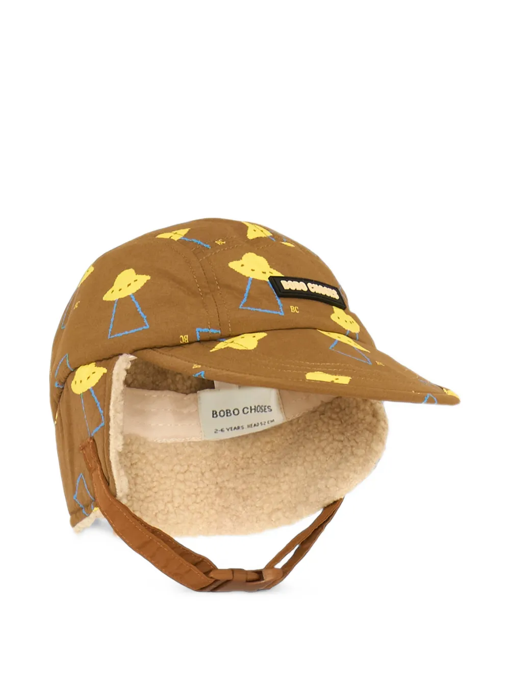 Bobo Choses Muts met oorkleppen en UFO-print Bruin