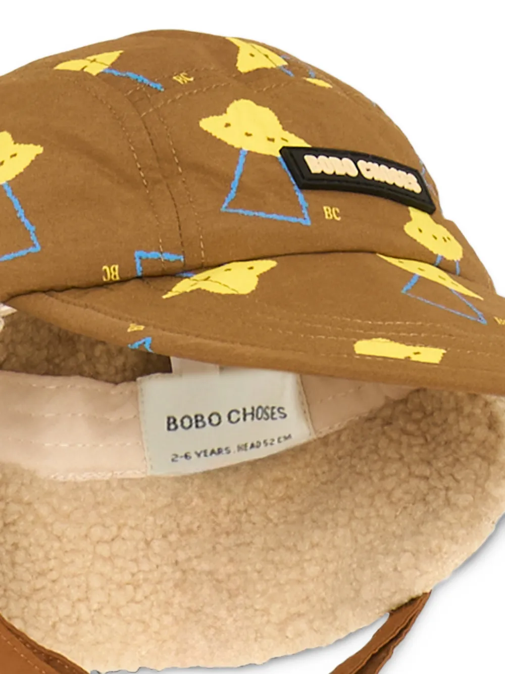Bobo Choses Muts met oorkleppen en UFO-print Bruin