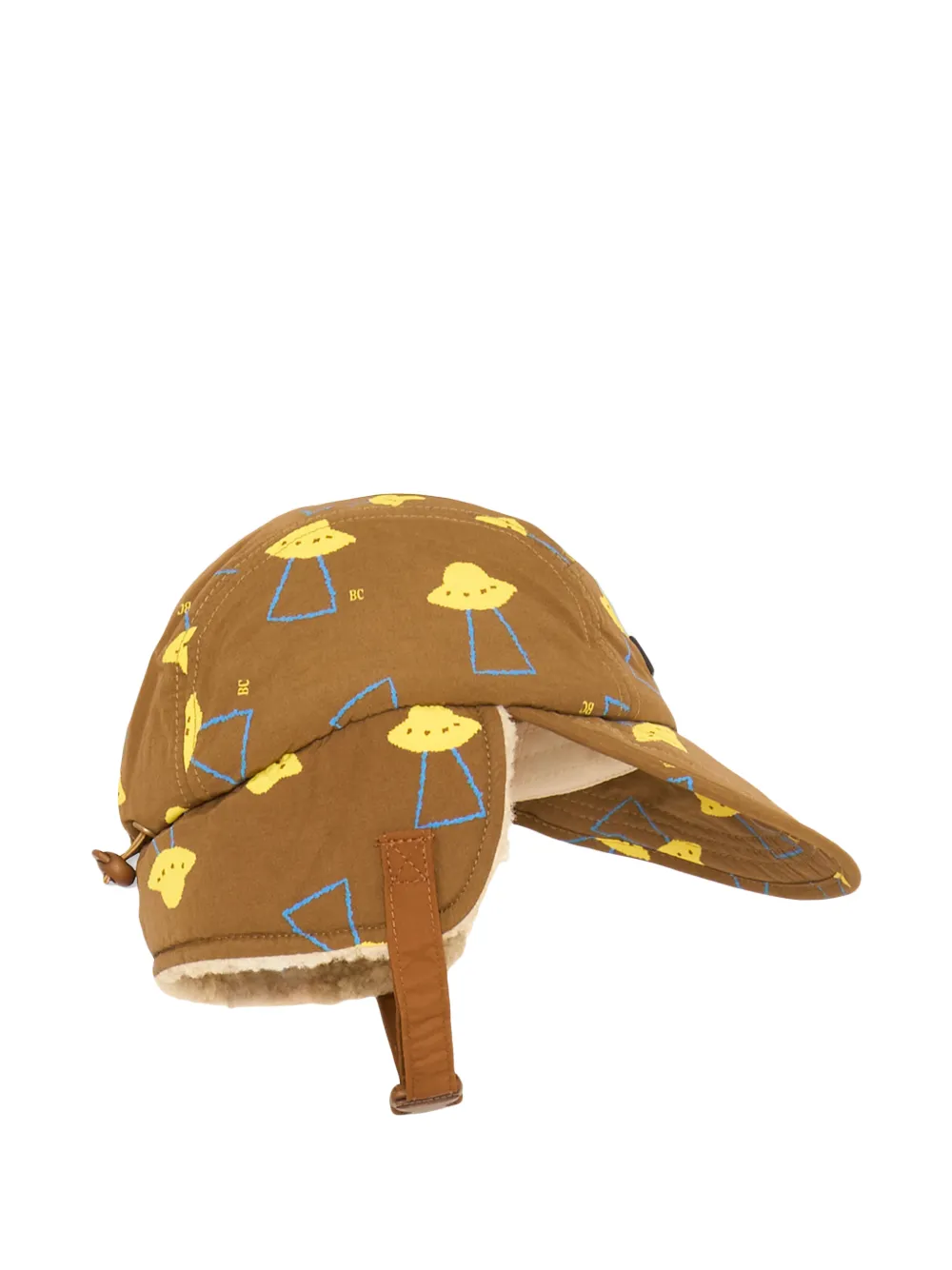Bobo Choses Muts met oorkleppen en UFO-print Bruin