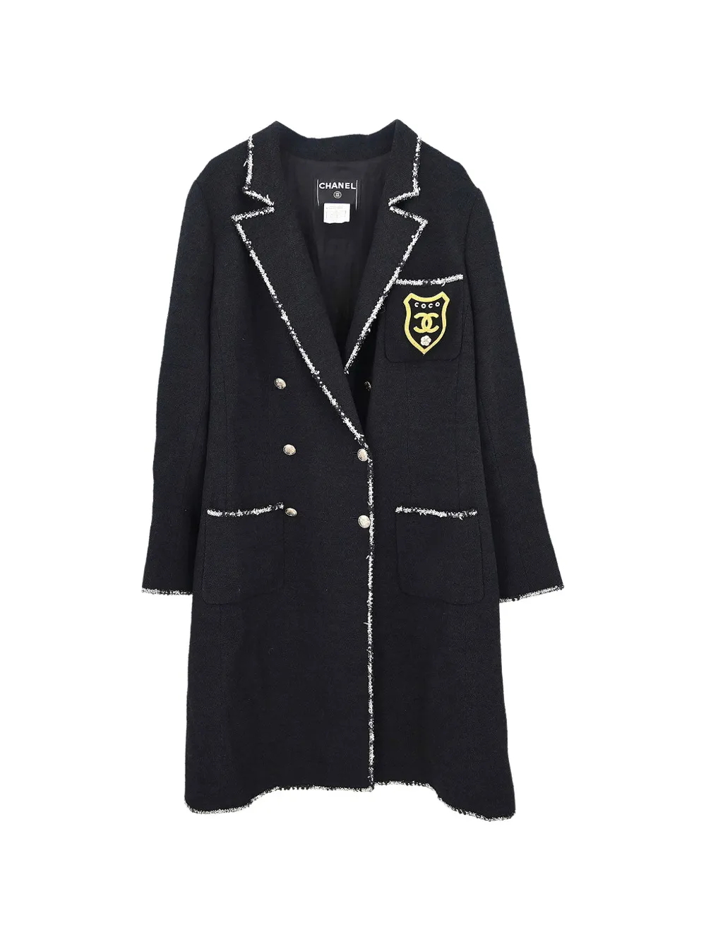 CHANEL Pre-Owned 2005 double-breasted coat - Black