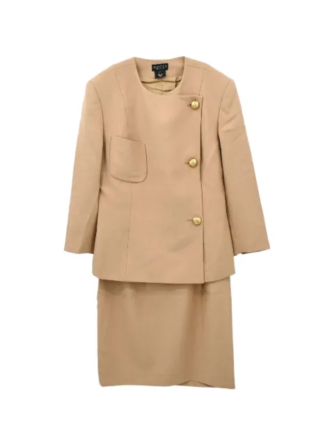Gucci Pre-Owned asymmetric-fastening skirt suit