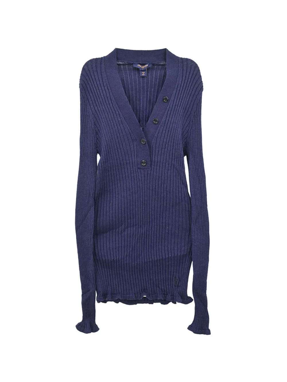 Louis Vuitton Pre-Owned 2019 ribbed long-sleeve top - Blu