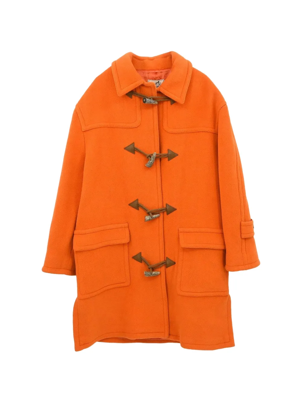 Hermès Pre-Owned toggle-fastening duffel coat - Arancione